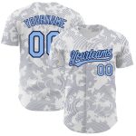 Custom Name and Number Baseball Jersey - Personalized 3D Light Blue Navy Curve Lines Design Personalized White Light Blue-Navy