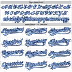 Custom Name and Number Baseball Jersey - Personalized 3D Light Blue Navy Curve Lines Design Personalized White Light Blue-Navy