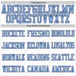 Custom Personalized Football Jersey with Light Blue Navy Mesh, Your Name and Number Personalized White Light Blue-Navy Mesh