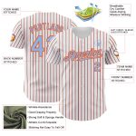 Custom Light Blue Orange Pinstripe Baseball Jersey - Personalized Name & Number - Authentic Team Apparel Personalized White
