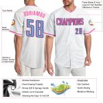 Personalized Light Blue Pink Baseball Jersey - Authentic Custom Sports Apparel Personalized White Light Blue-Pink Authentic