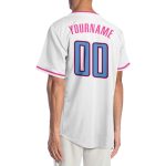 Personalized Light Blue Pink Baseball Jersey - Authentic Custom Sports Apparel Personalized White Light Blue-Pink Authentic