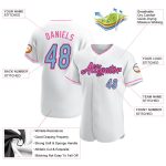 Custom Name and Number Baseball Jersey for Team in White, Light Blue, Pink - Personalized Authentic Jersey Personalized White