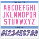 Customizable Authentic Basketball Jersey - Personalized Name & Number - White Light Blue-Pink Throwback Design Personalized