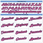 Customizable Authentic Basketball Jersey - Personalized Name & Number - White Light Blue-Pink Throwback Design Personalized