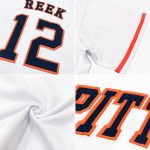 Custom Name Number Authentic Baseball Jersey Shirt Personalized White Light Blue Pink Rib-Knit Throwback Personalized White