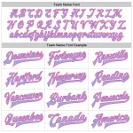 Custom Name Number Classic Western Plaid Bomber Jacket in Light Blue Pink Medium Pink 3D Pattern Full-Snap Varsity Style