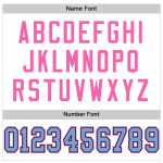 Customizable Football Jersey with Mesh Design - White Light Blue-Pink, Personalized Name and Number Personalized White Light