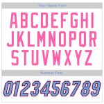 Custom Team Performance T-Shirt with Personalized Name and Number in White Light Blue-Pink Personalized White Light Blue-Pink