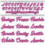 Custom Team Performance T-Shirt with Personalized Name and Number in White Light Blue-Pink Personalized White Light Blue-Pink