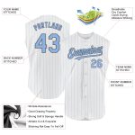 Custom Name and Number Personalized Gray White Light Blue Pinstripe Sleeveless Baseball Jersey for Team Personalized White