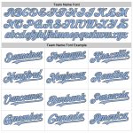 Custom Name and Number Personalized Gray White Light Blue Pinstripe Sleeveless Baseball Jersey for Team Personalized White