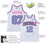 Customizable Light Blue Pinstripe Basketball Jersey with Personalized Name & Number - Authentic Team Wear Personalized White