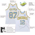 Custom Light Blue Pinstripe Basketball Jersey with Personalized Name and Number - Authentic Team Apparel Personalized White