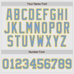 Personalized Light Blue Gold Pinstripe Baseball Jersey with Custom Name & Number - Authentic Raglan Sleeves Personalized