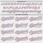 Custom Light Blue-Orange Pinstripe Baseball Jersey with Personalized Name & Number - Authentic Team Gear Personalized White