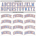 Custom Personalized Basketball Jersey - Light Blue Orange Pinstripe with Team Name and Number Personalized White Light Blue