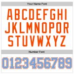 Custom Personalized Basketball Jersey - Light Blue Orange Pinstripe with Team Name and Number Personalized White Light Blue