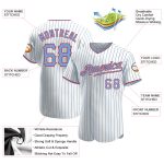 Custom Light Blue-Red Pinstripe Baseball Jersey with Personalized Name and Number - Authentic Team Apparel Personalized White