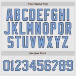 Custom Fathers Day Baseball Jersey - Personalized Light Blue & Gray Pinstripe Raglan with Your Name & Number Personalized
