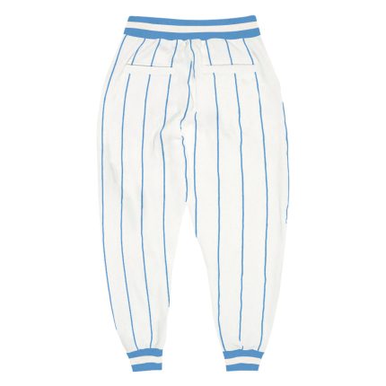 Customizable Light Blue White Pinstripe Sports Pants with Team Name and Number - Personalized Athletic Apparel Personalized