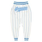 Customizable Light Blue White Pinstripe Sports Pants with Team Name and Number - Personalized Athletic Apparel Personalized
