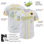 Customizable Authentic Baseball Jersey with Personalized Name and Number - White Light Blue Pinstripe Personalized White
