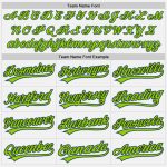 Customizable Baseball Jersey - White Light Blue Pinstripe Neon Green-Black - Personalize with Name & Number Personalized