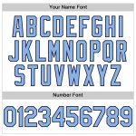 Custom Personalized Baseball Jersey with Pinstripe Design - White Light Blue Purple Sleeveless Team Name & Number Personalized