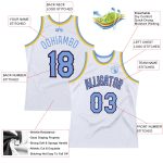 Custom Name Number Basketball Jersey - Personalized White Light Blue Purple Throwback Edition Personalized White Light Blue-Purple