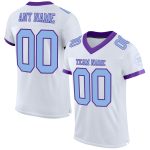 Personalized Light Blue Purple Mesh Football Jersey Authentic Design Personalized White Light Blue-Purple Mesh Authentic