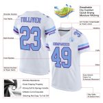 Custom Name Number Football Jersey - Personalized White Light Blue-Purple Mesh Authentic Design Personalized White Light