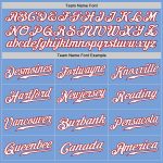 Custom Name and Number Authentic Split Fashion Baseball Jersey - Personalized White Light Blue Red Design Personalized White
