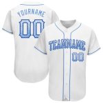 Custom Drift Baseball Jersey - Personalized Light Blue-Royal Team Jersey with Name & Number Personalized White Light Blue-Royal