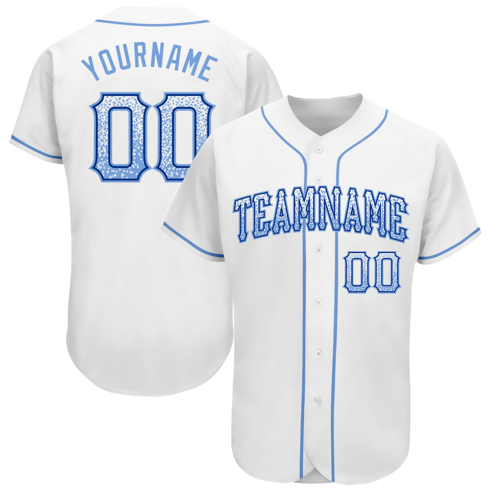Custom Drift Baseball Jersey - Personalized Light Blue-Royal Team Jersey with Name & Number Personalized White Light Blue-Royal