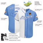 Custom Split Baseball Jersey with Name and Number - Personalized Royal Light Blue Authentic Team Jersey Personalized White
