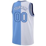 Custom Name Number Basketball Jersey - Personalized Split White Light Blue-Royal Fashion Team Jersey Personalized White Light