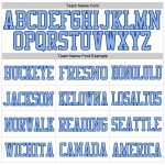 Personalized Light Blue-Royal Authentic Football Jersey - White Mesh Design Personalized White Light Blue-Royal Mesh Authentic