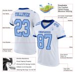 Personalized Light Blue-Royal Authentic Football Jersey - White Mesh Design Personalized White Light Blue-Royal Mesh Authentic