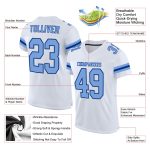 Custom Name and Number Personalized Mesh Football Jersey in White Light Blue-Royal - Authentic Team Apparel Personalized