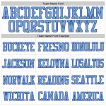 Custom Name and Number Personalized Mesh Football Jersey in White Light Blue-Royal - Authentic Team Apparel Personalized