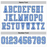 Personalized Light Blue-Royal Authentic Football Jersey - White Mesh Design Personalized White Light Blue-Royal Mesh Authentic