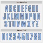 Custom Name and Number Authentic Baseball Jersey in White Light Blue and Steel Gray Personalized White Light Blue-Steel Gray