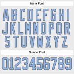 Custom Name and Number Hockey Jersey in White, Light Blue & Steel Gray - Personalized Lace Neck Team Uniform Personalized