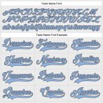 Custom Name and Number Hockey Jersey in White, Light Blue & Steel Gray - Personalized Lace Neck Team Uniform Personalized