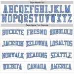 Custom Team Name Number Long Sleeve Performance T-Shirt - Personalized White Light Blue Steel Gray Personalized White Light