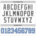 Custom Team Name Number Long Sleeve Performance T-Shirt - Personalized White Light Blue Steel Gray Personalized White Light