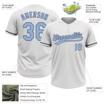Custom Name and Number Softball Jersey - Personalized White Light Blue Steel Gray Unisex Two-Button Design Personalized White