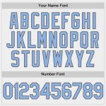 Custom Name and Number Softball Jersey - Personalized White Light Blue Steel Gray Unisex Two-Button Design Personalized White