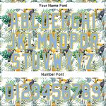 Custom Name Number Animal Toucan Tropical Hawaii Palm Leaves 3D Pattern Authentic Baseball Jersey - Personalized White Blue Yellow Design